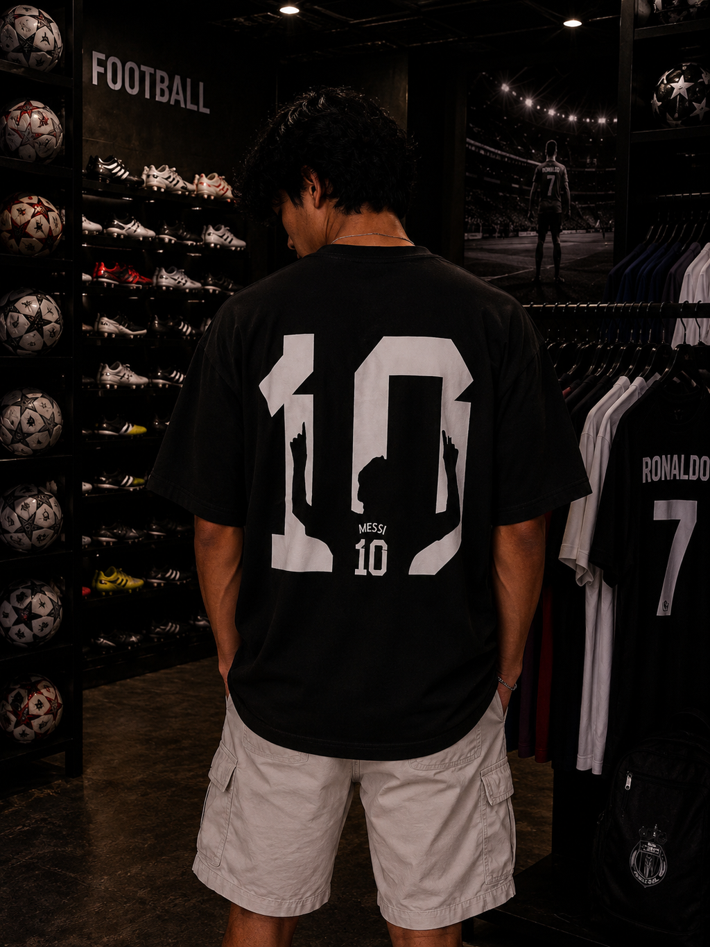 MESSI SHADOW OVERSIZED T-SHIRT – 200 GSM