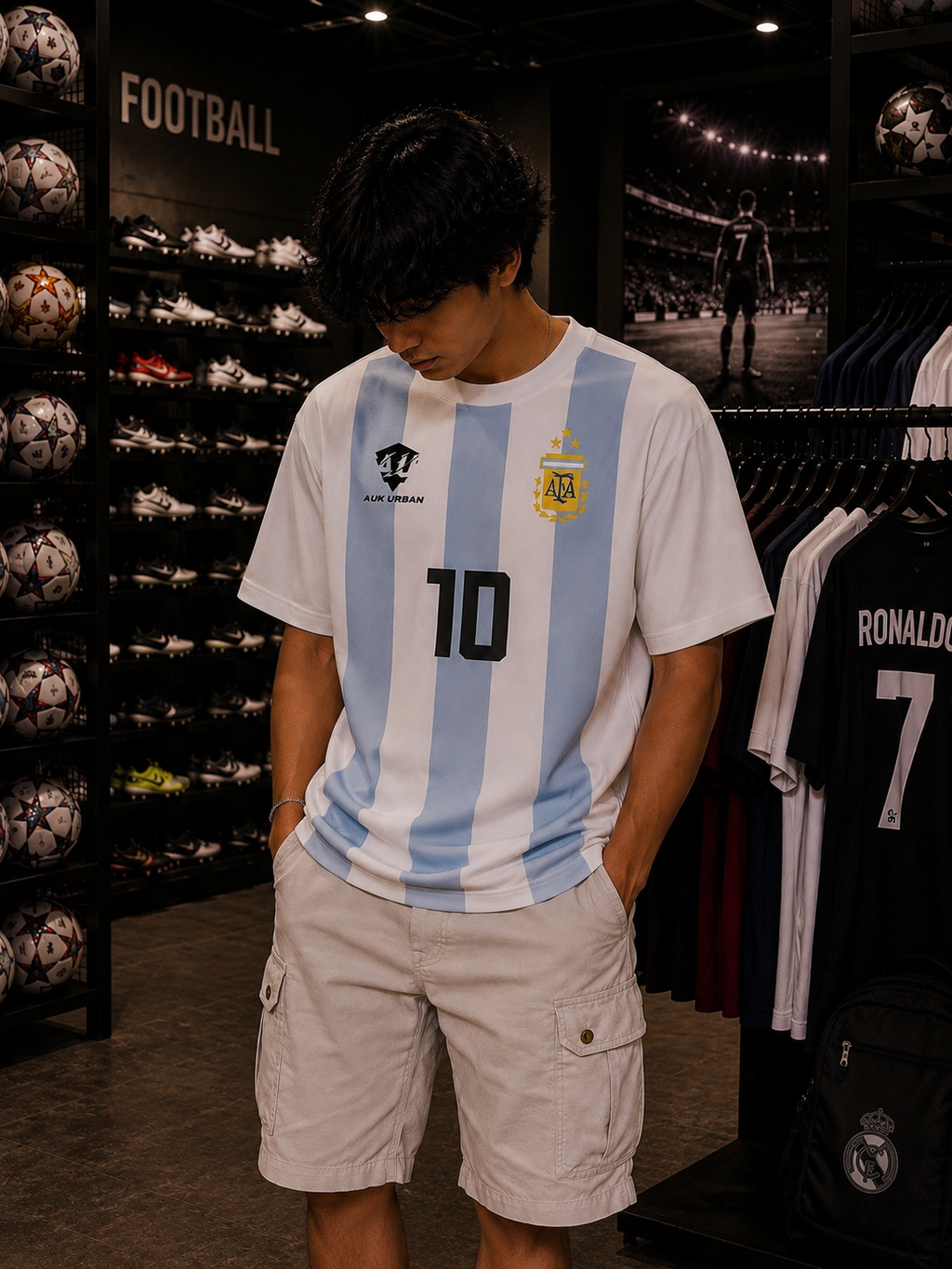 ARGENTINA MESSI - OVERSIZED TEE – 200 GSM