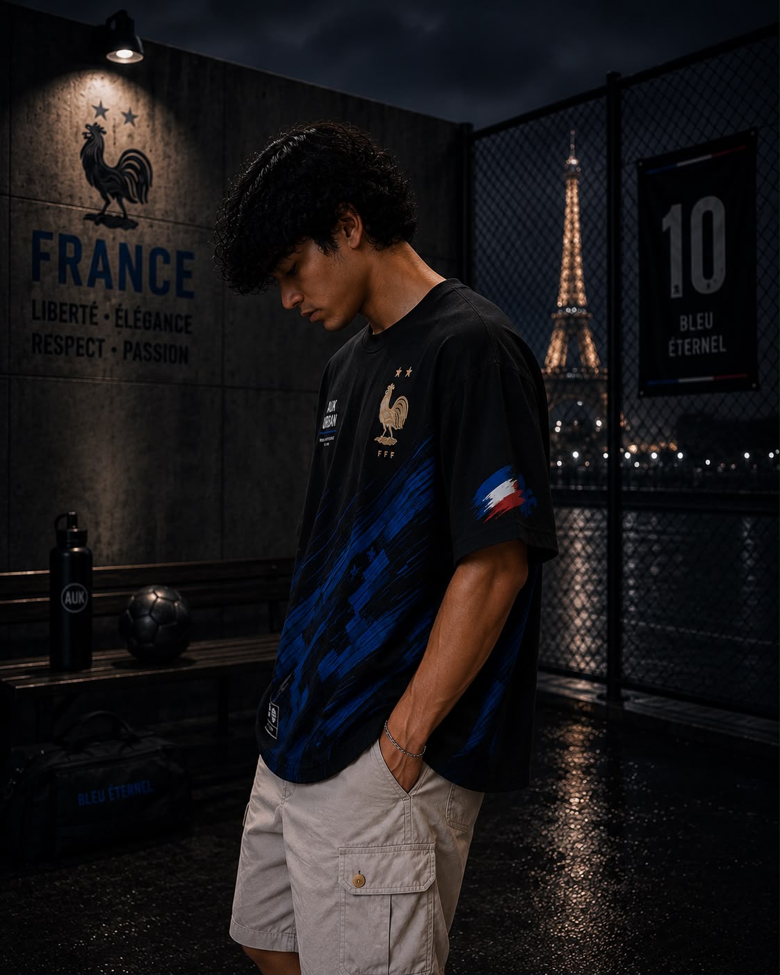 FRANCE MBAPPÉ 10 OVERSIZED T-SHIRT – BLEU ÉTERNEL EDITION – 240 GSM