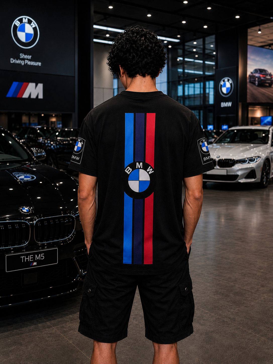 BMW M SERIES OVERSIZED BLACK T-SHIRT | PREMIUM MOTORSPORT STREETWEAR – 220 GSM