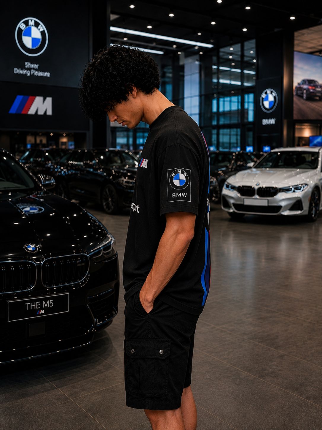 BMW M SERIES OVERSIZED BLACK T-SHIRT | PREMIUM MOTORSPORT STREETWEAR – 220 GSM