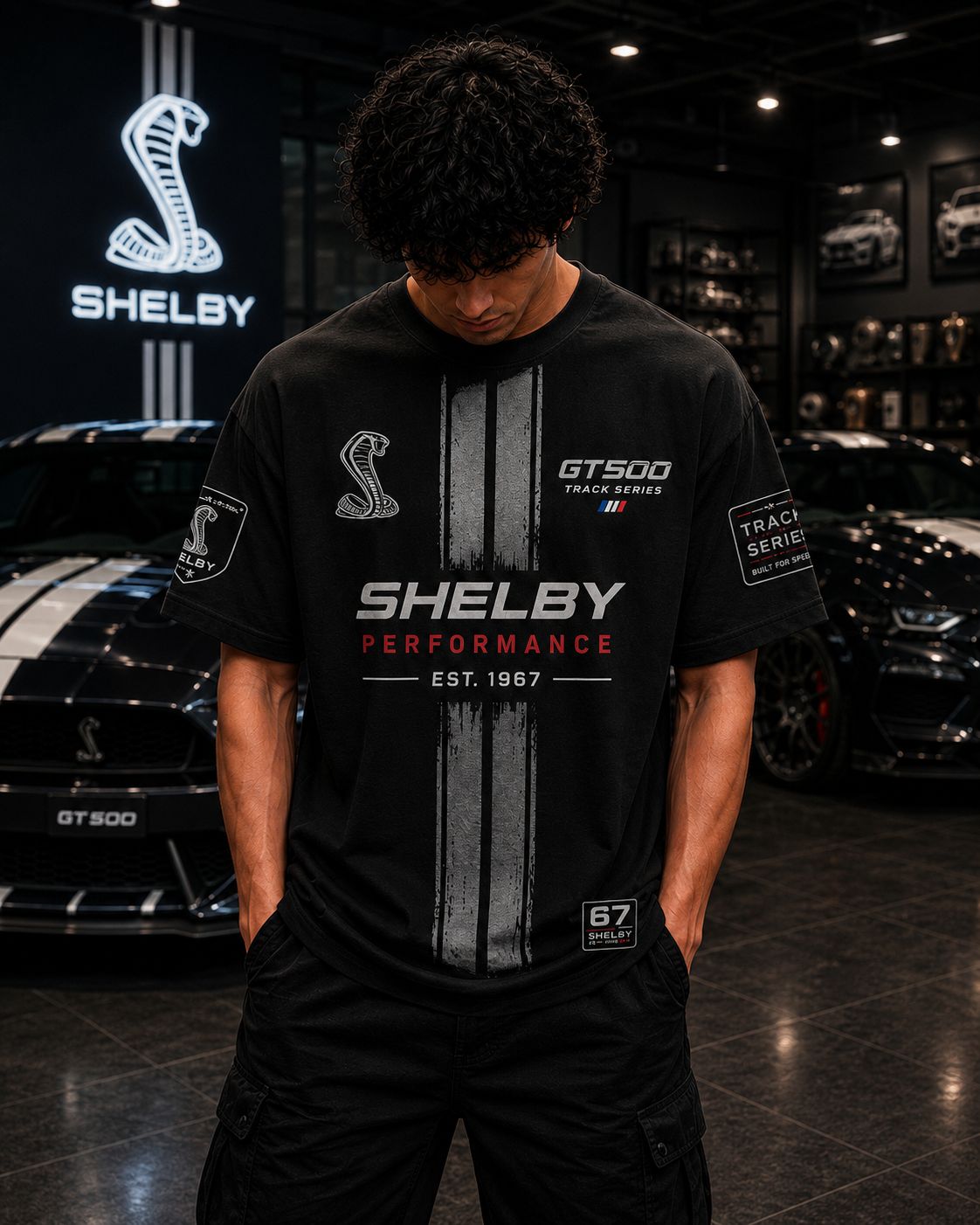 GT 500 HERITAGE OVERSIZED BLACK T-SHIRT | PREMIUM HEAVYWEIGHT COTTON STREETWEAR – 220 GSM