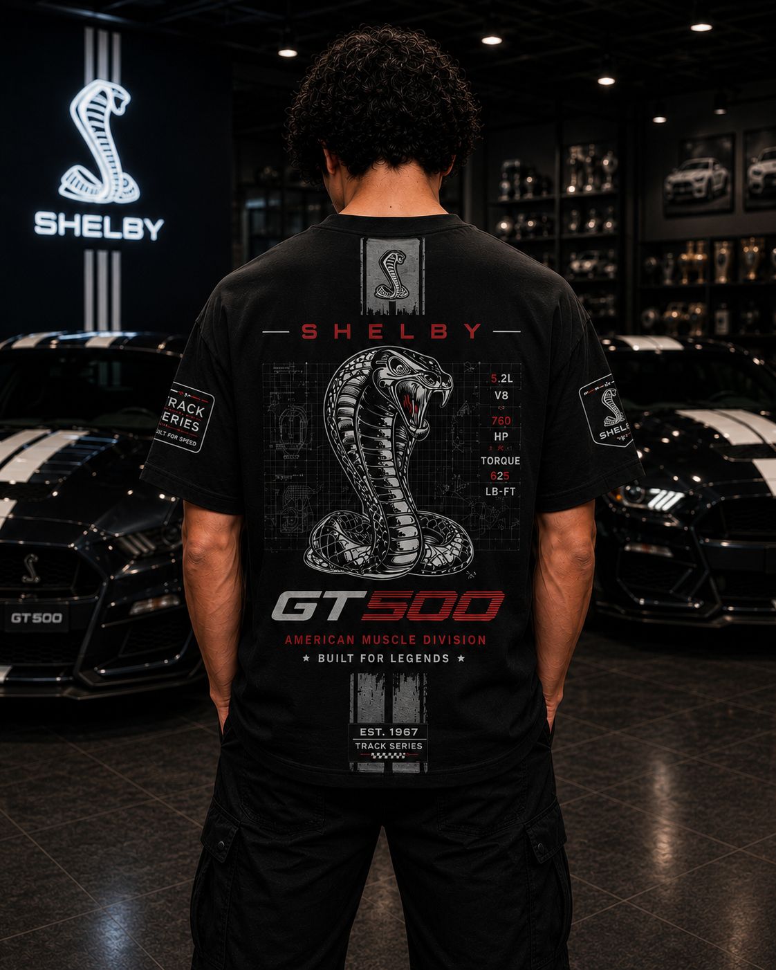GT 500 HERITAGE OVERSIZED BLACK T-SHIRT | PREMIUM HEAVYWEIGHT COTTON STREETWEAR – 220 GSM