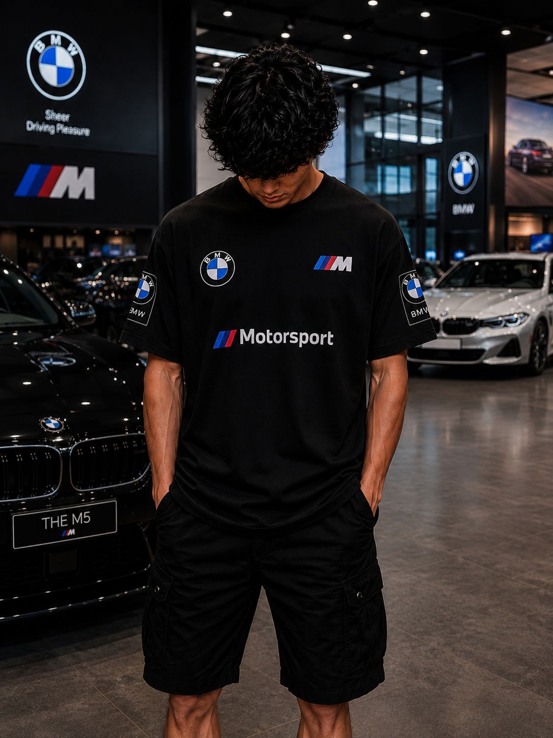 BMW M SERIES OVERSIZED BLACK T-SHIRT | PREMIUM MOTORSPORT STREETWEAR – 220 GSM
