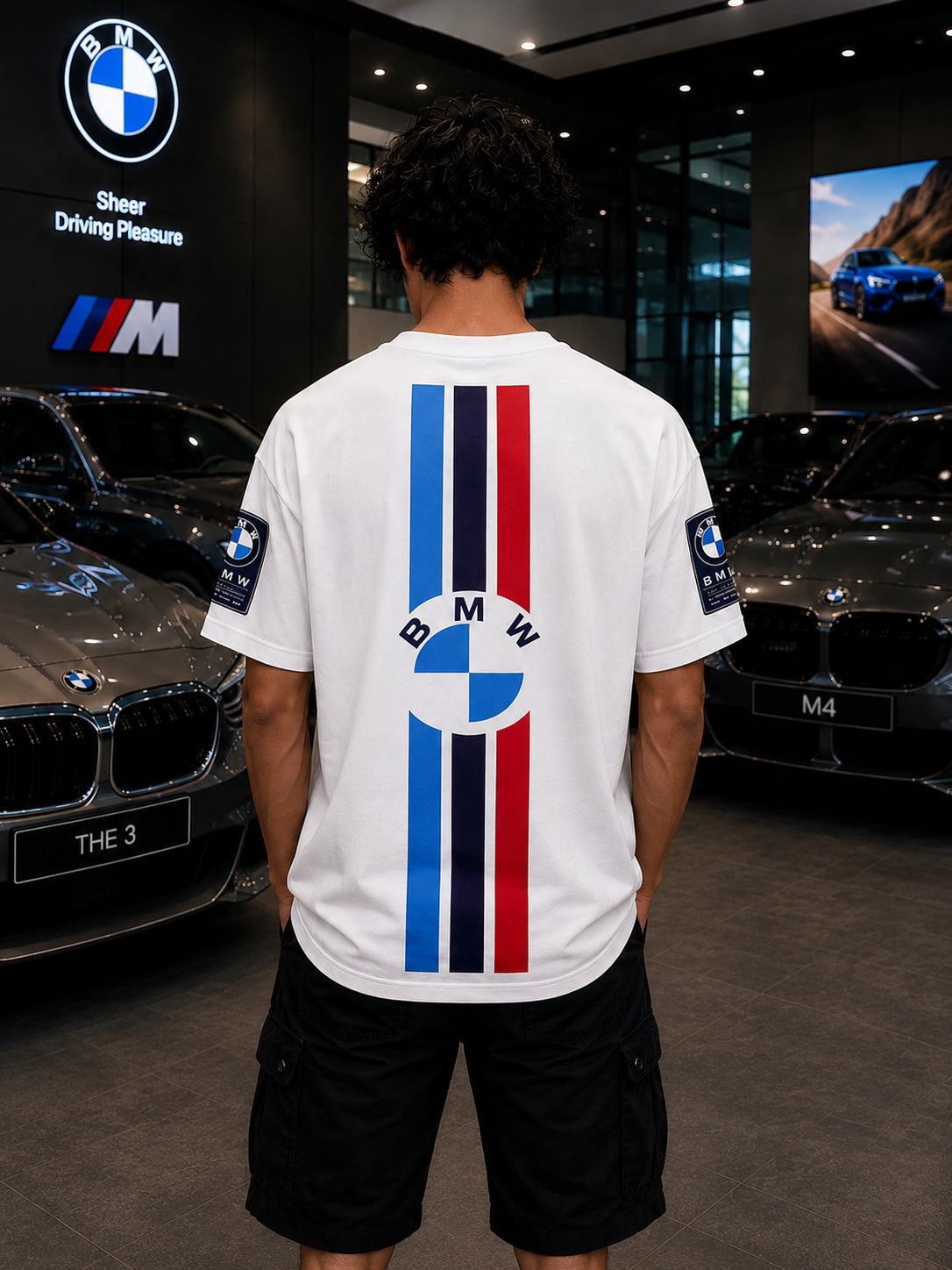 BMW M MOTORSPORT OVERSIZED WHITE T-SHIRT | PREMIUM PERFORMANCE STREETWEAR – 220 GSM